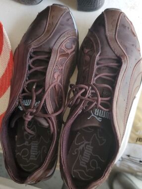 Puma Brown Lace-Up Casual Sneakers